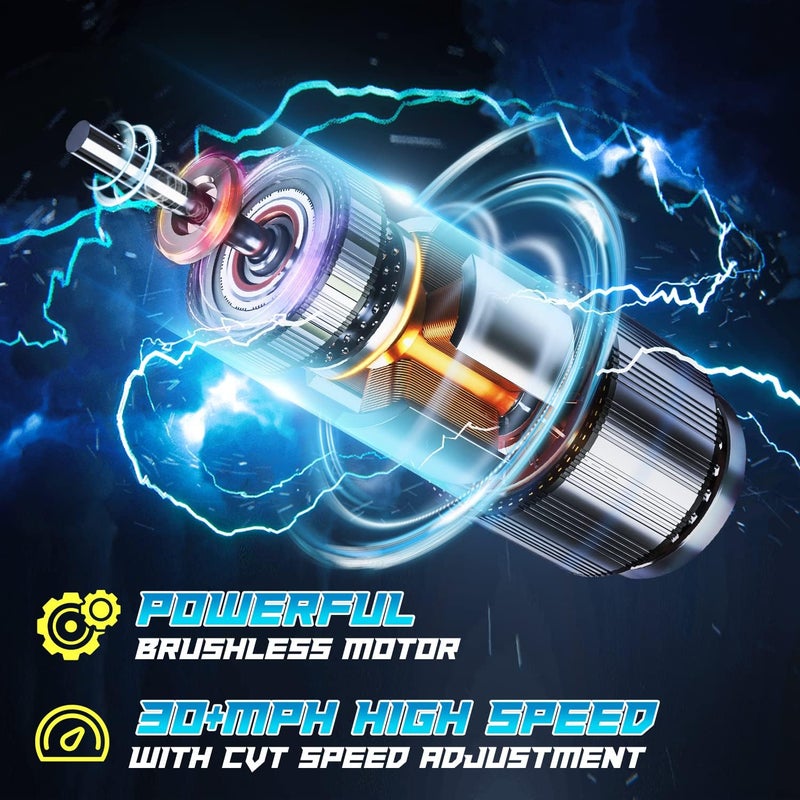 DEERC Brushless Remote Control Boat, 30+ mph Self-Righting RC Boat Racing for Pool & Lake, Full Proportional 2.4Ghz Fast Summer Water Toy with LED Light for Adults & Kids - Image 2